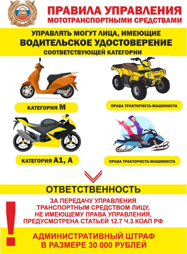 Правила управления транспортным средством несовершеннолетними